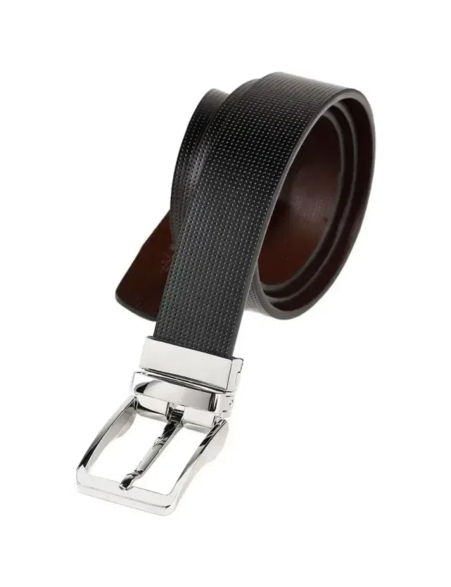 Cinturón de piel reversible Negro-Marrón