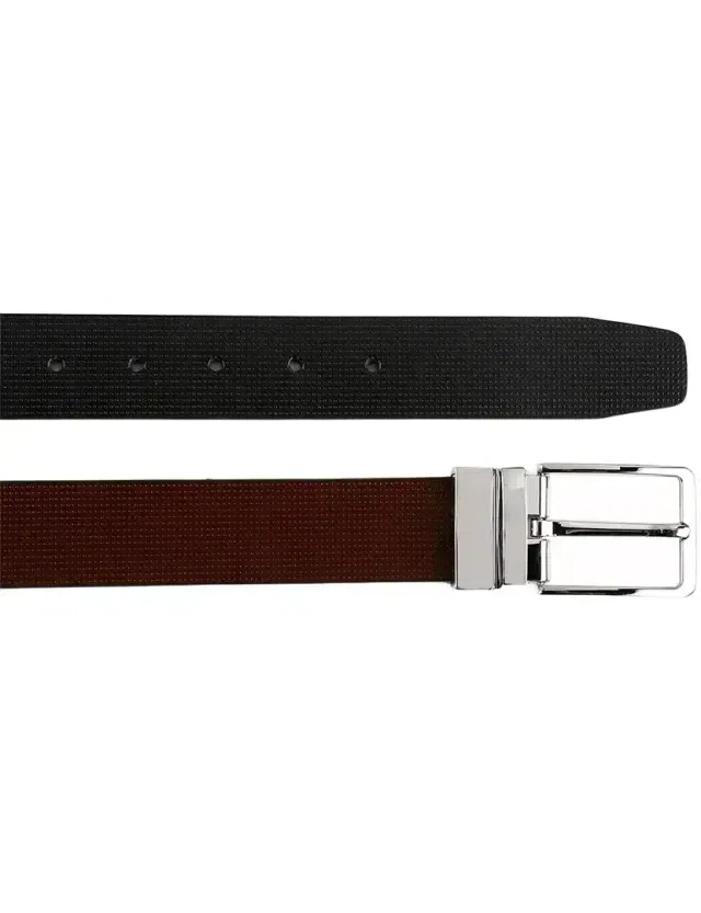 Cinturón de piel reversible Negro-Marrón